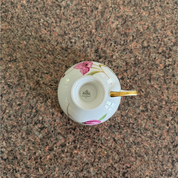 Vintage Rosenthal Germany Porcelain Tea Cup, Saucer, & Dessert Plate Pink Flower - Picture 5 of 10